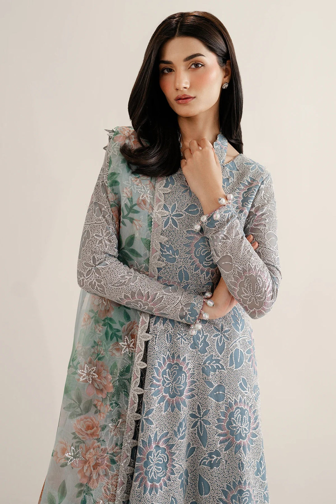 EMBROIDERED CHIFFON UC - 3075 - NEW NAMAL PRET