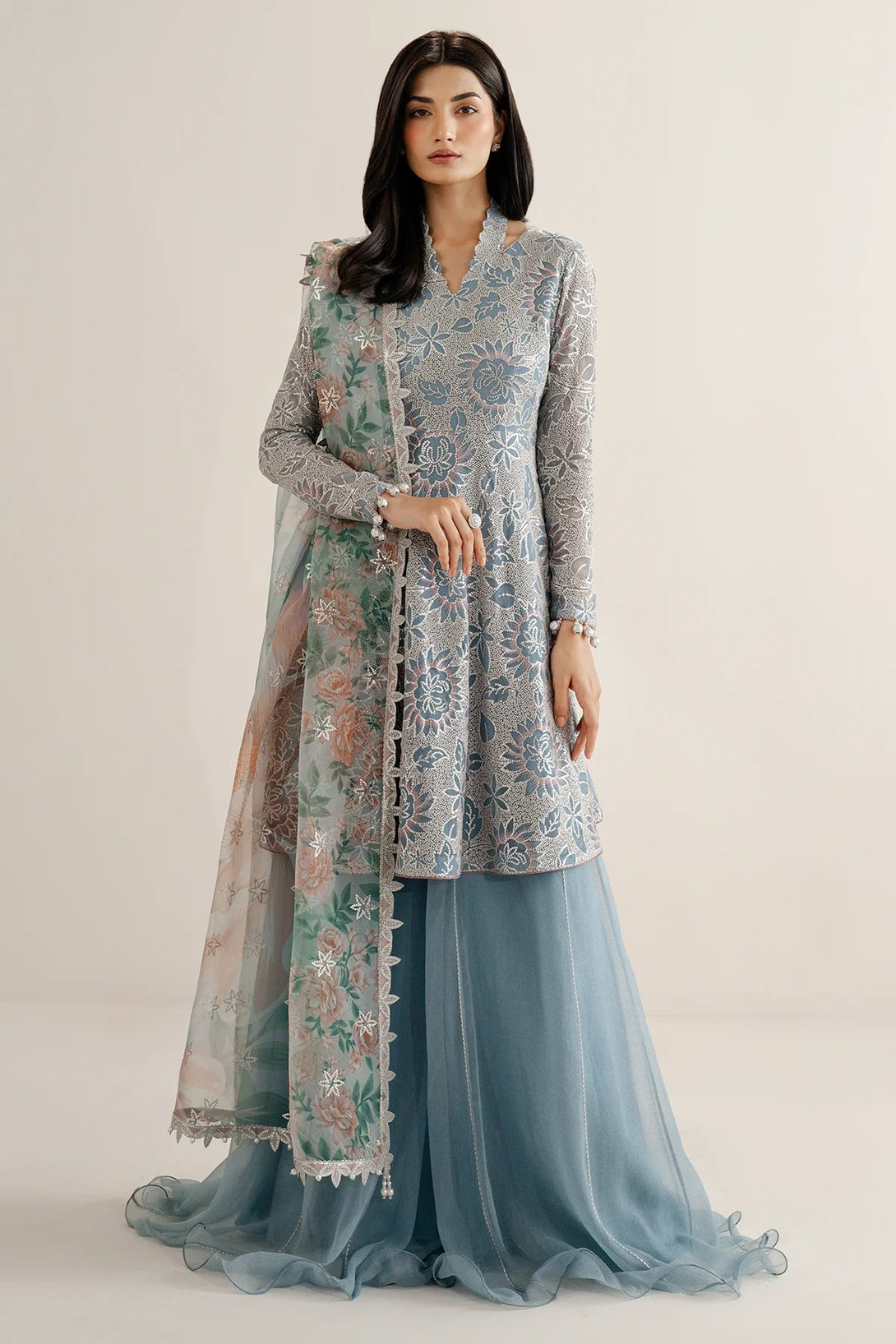 EMBROIDERED CHIFFON UC - 3075 - NEW NAMAL PRET