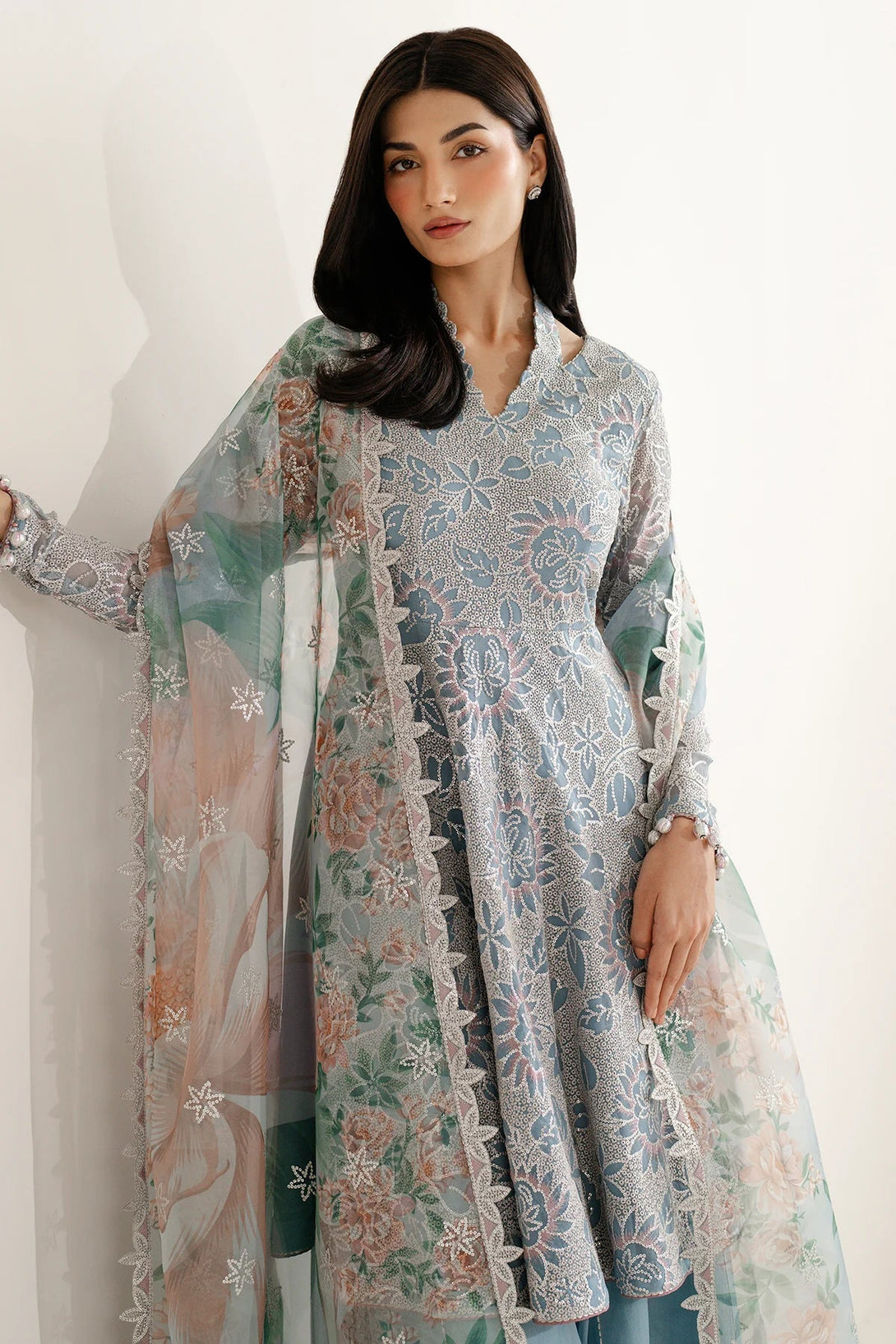 EMBROIDERED CHIFFON UC - 3075 - NEW NAMAL PRET