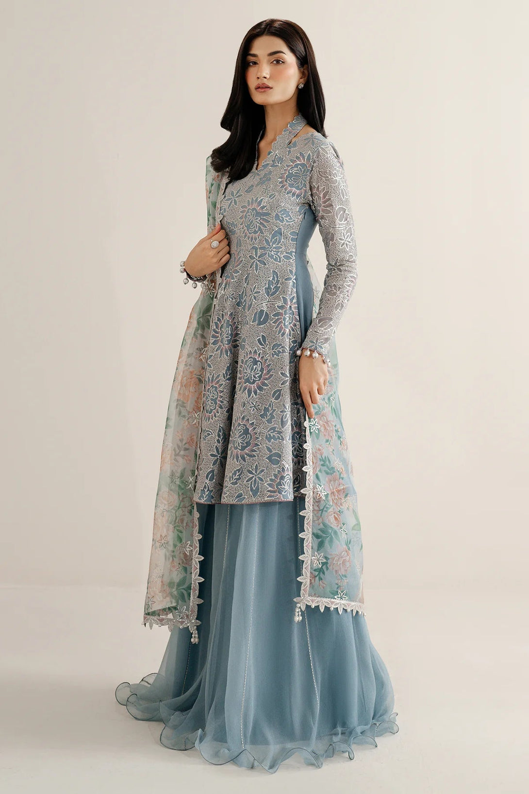 EMBROIDERED CHIFFON UC - 3075 - NEW NAMAL PRET