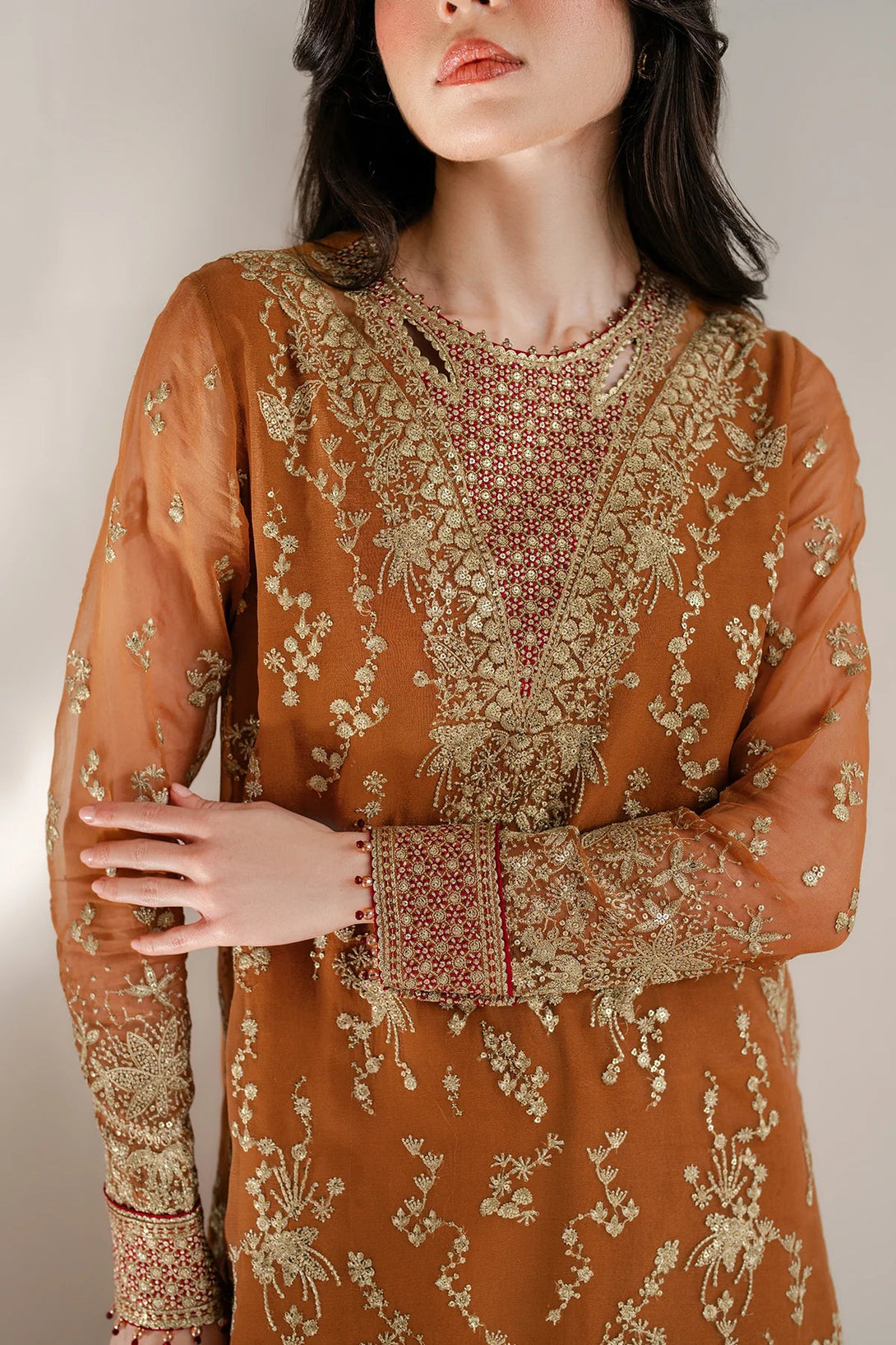 EMBROIDERED CHIFFON UC - 3077 - NEW NAMAL PRET