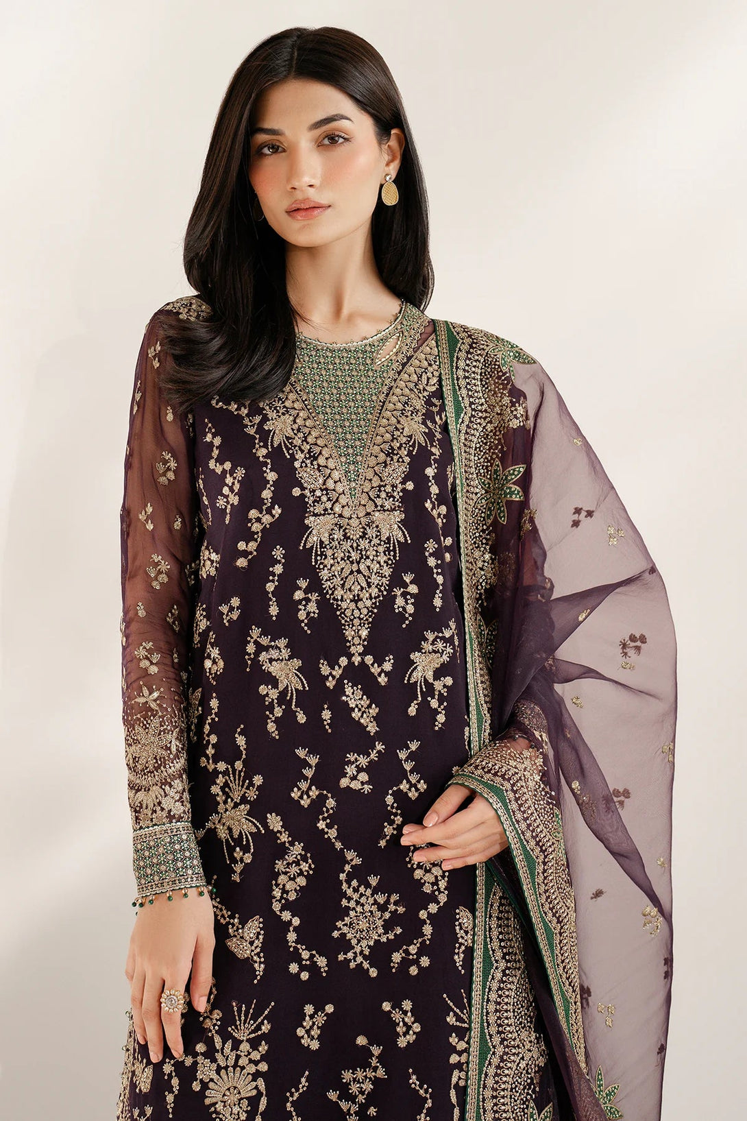 EMBROIDERED CHIFFON UC - 3078 - NEW NAMAL PRET
