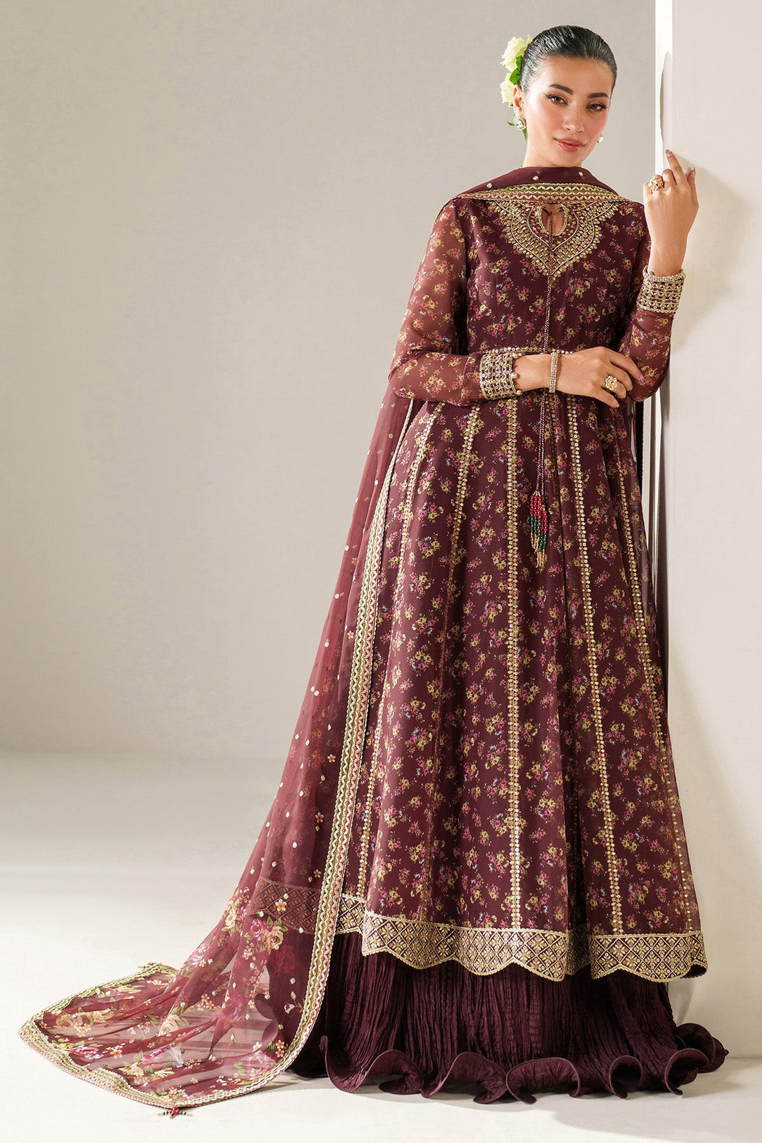 EMBROIDERED CHIFFON UC - 3092 - Namal Pret