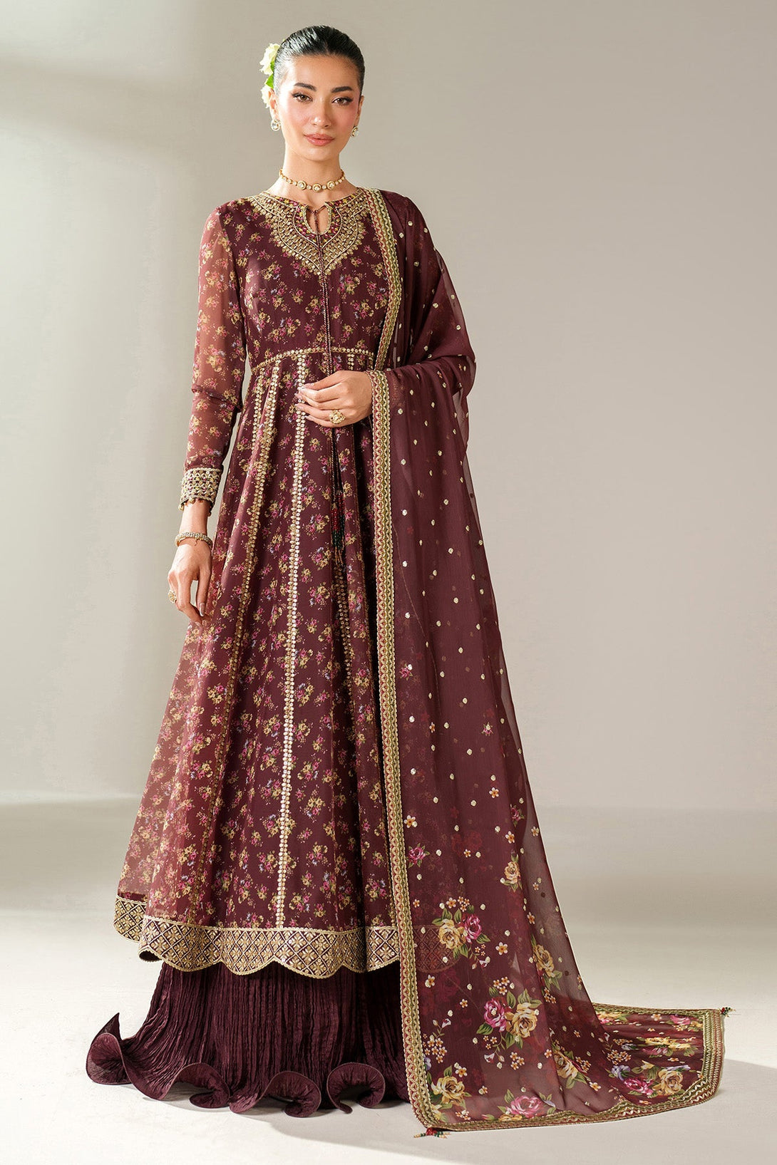 EMBROIDERED CHIFFON UC - 3092 - Namal Pret