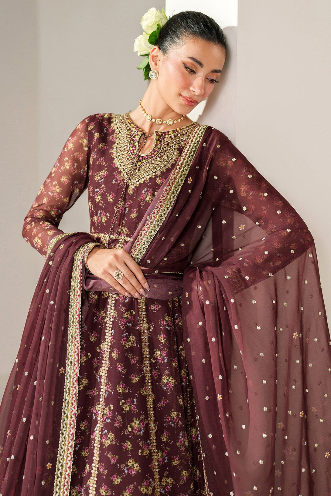 EMBROIDERED CHIFFON UC - 3092 - Namal Pret
