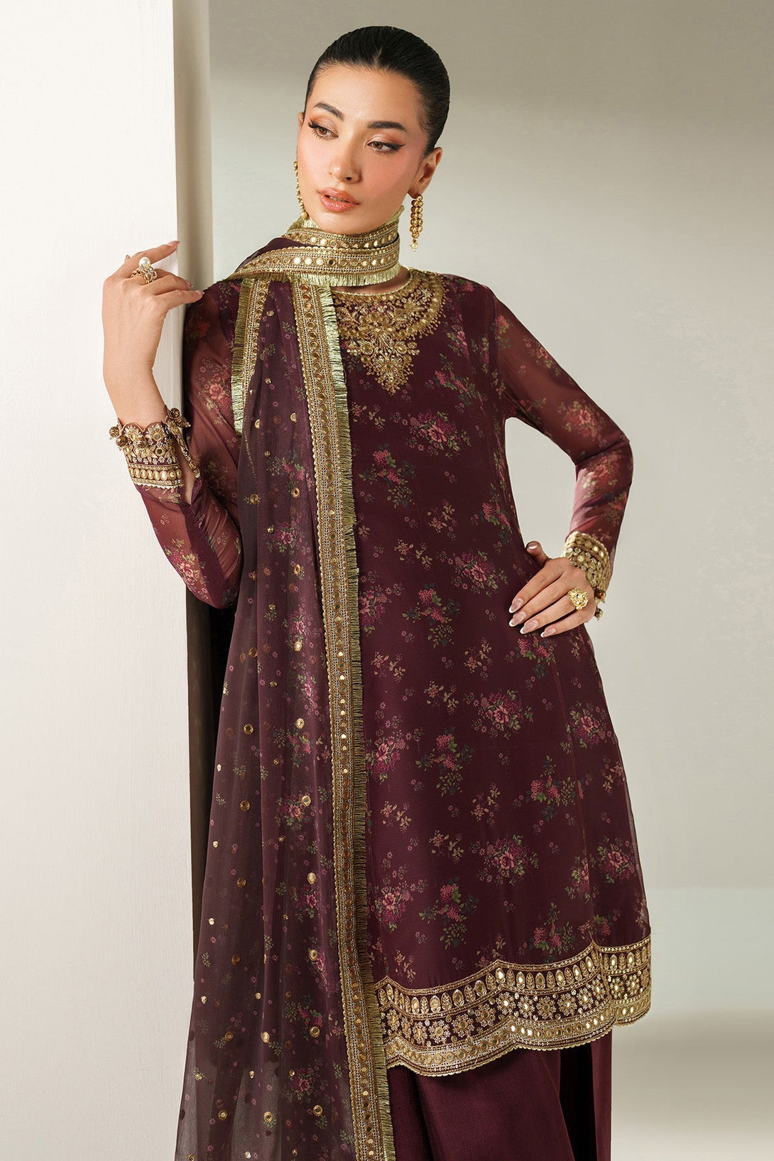 EMBROIDERED CHIFFON UC - 3096 - Namal Pret
