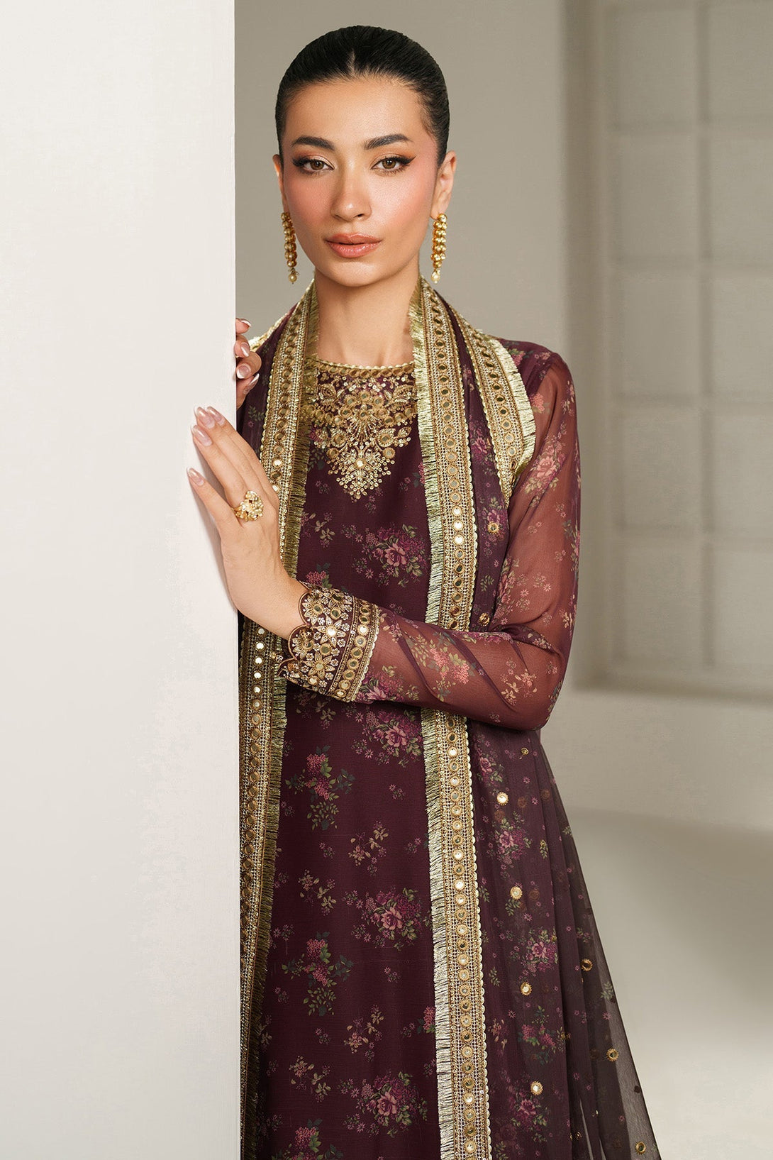 EMBROIDERED CHIFFON UC - 3096 - Namal Pret