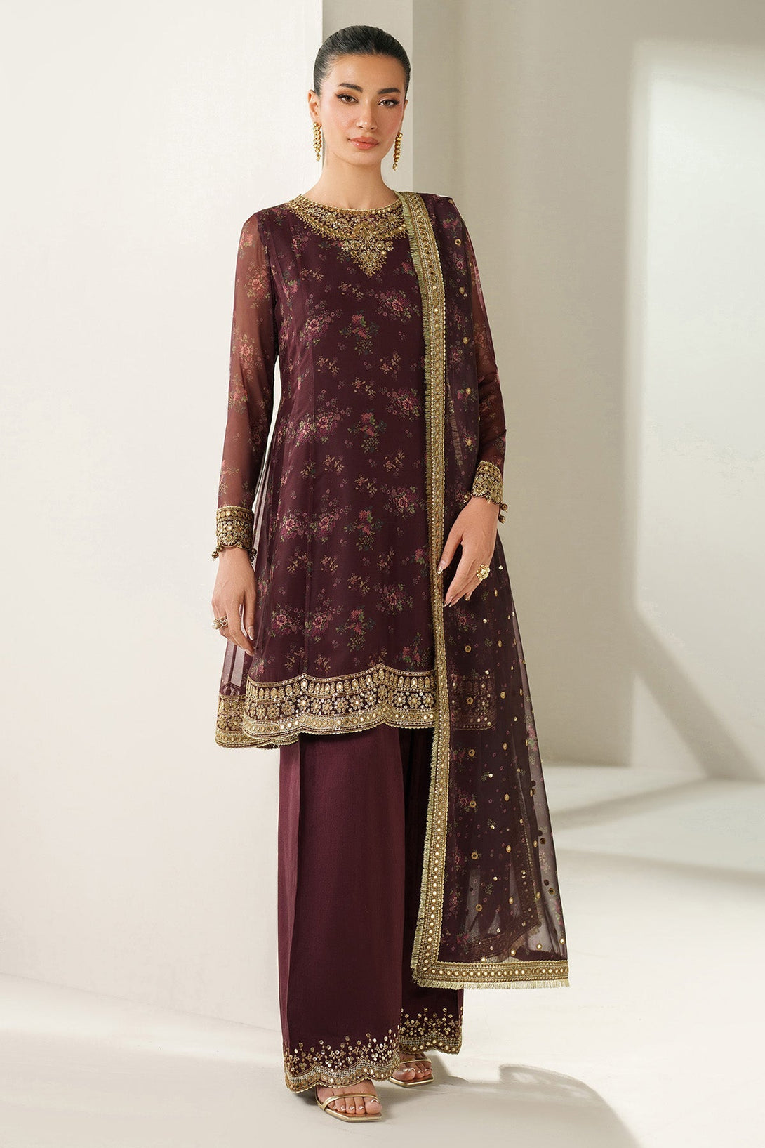 EMBROIDERED CHIFFON UC - 3096 - Namal Pret