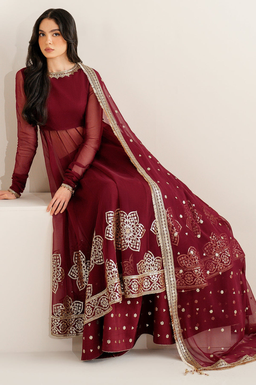 EMBROIDERED CHIFFON UC - 3098 - Namal Pret
