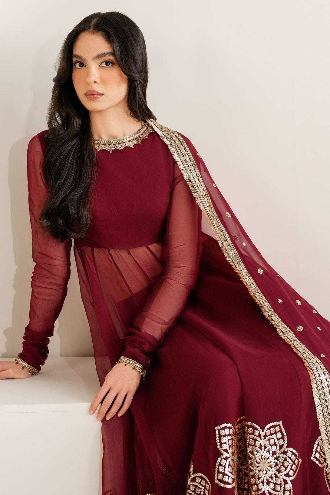 EMBROIDERED CHIFFON UC - 3098 - Namal Pret