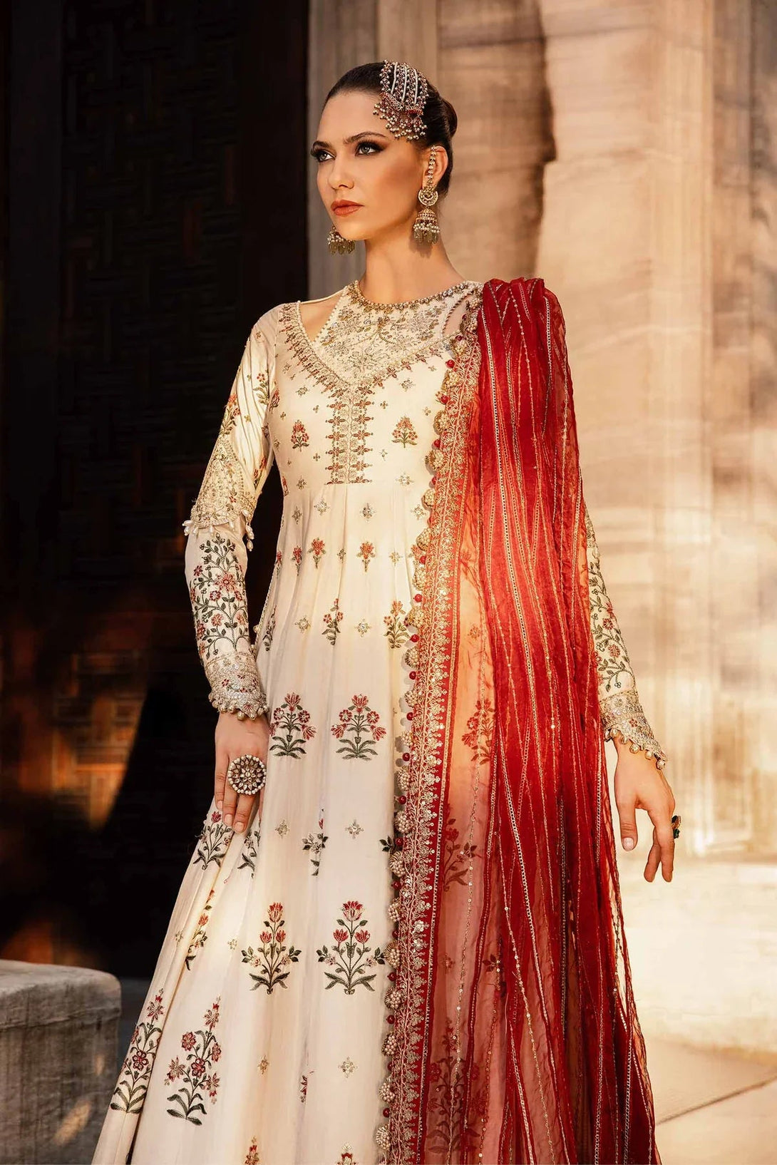 Embroidered Cotton Satin Suit | CST - 801 - NEW NAMAL PRET