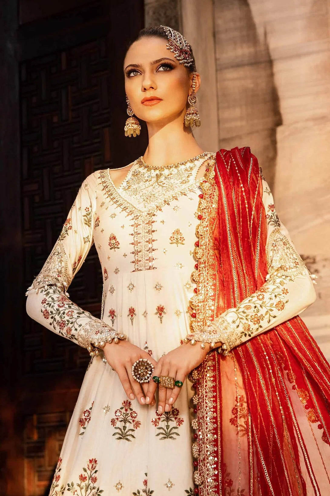 Embroidered Cotton Satin Suit | CST - 801 - NEW NAMAL PRET