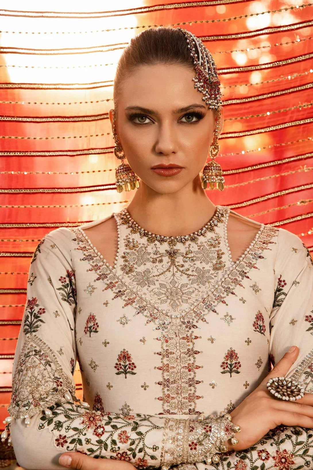 Embroidered Cotton Satin Suit | CST - 801 - NEW NAMAL PRET