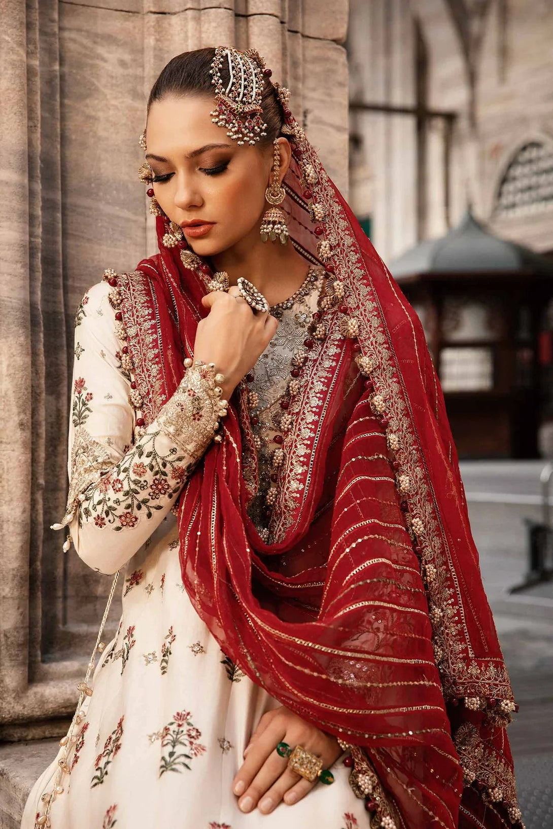 Embroidered Cotton Satin Suit | CST - 801 - NEW NAMAL PRET