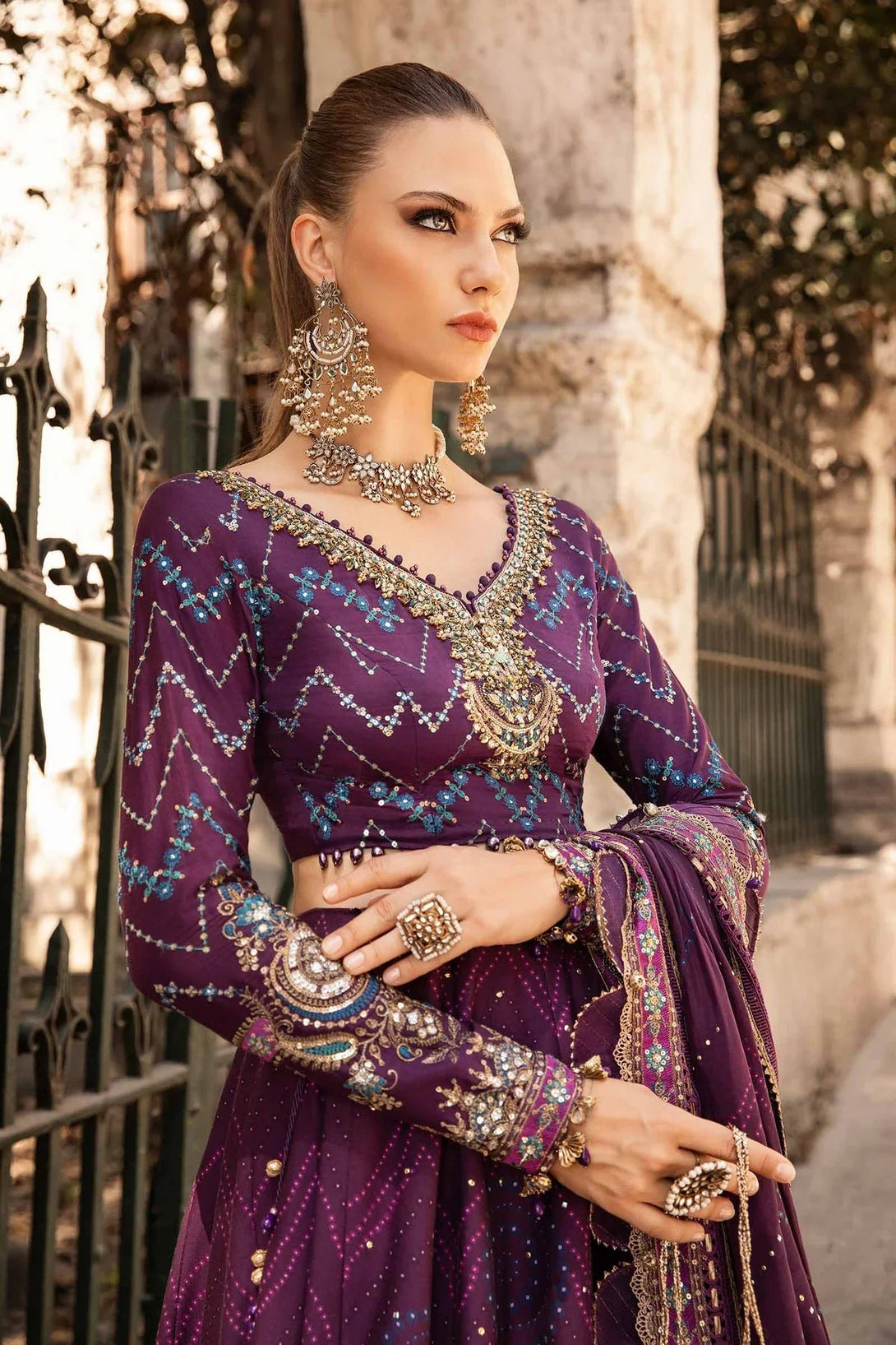 Embroidered Cotton Satin Suit | CST - 802 - NEW NAMAL PRET
