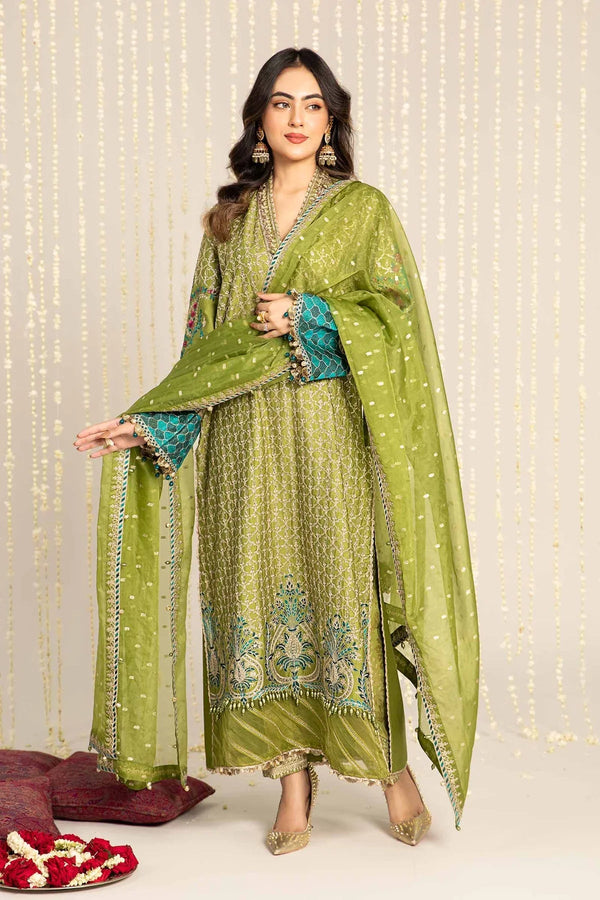 Embroidered Cotton Satin Suit | CST - 803 - NEW NAMAL PRET