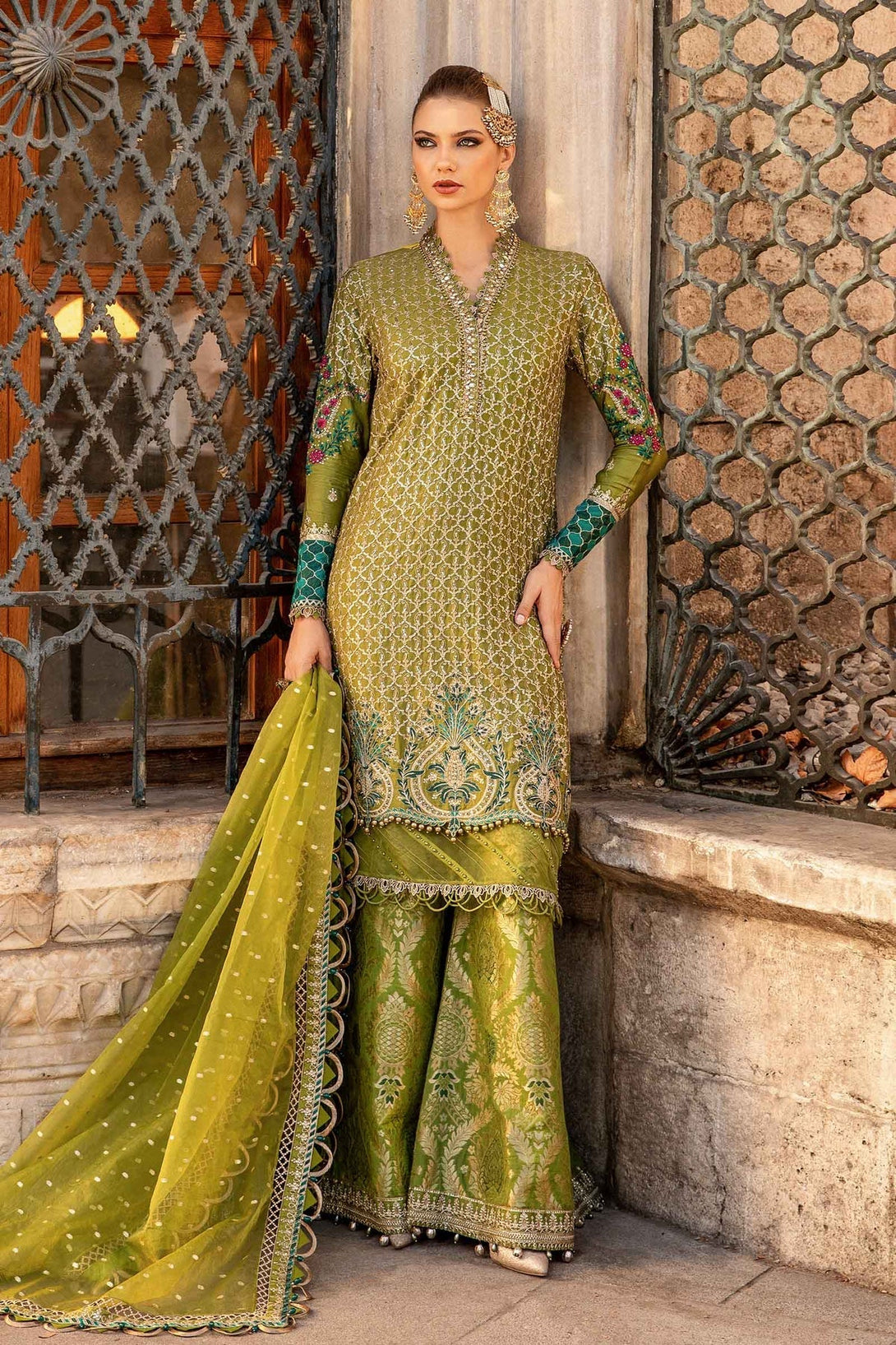 Embroidered Cotton Satin Suit | CST - 803 - NEW NAMAL PRET