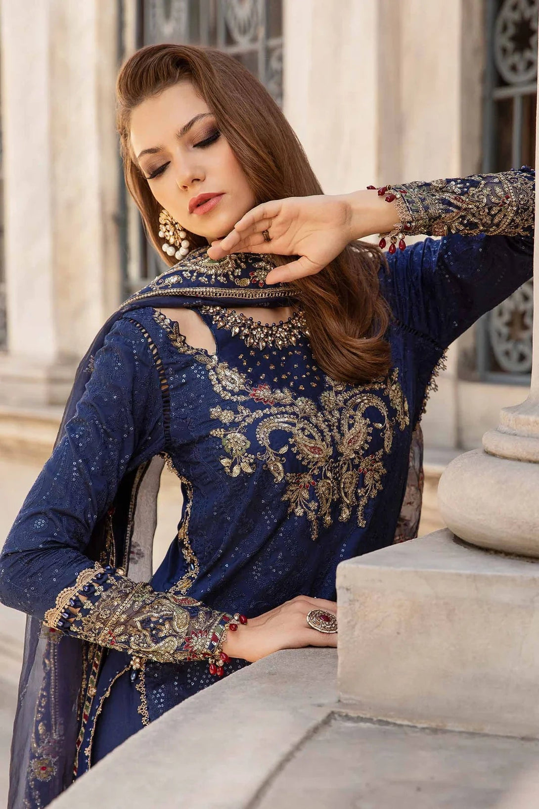 Embroidered Cotton Satin Suit | CST - 804 - NEW NAMAL PRET