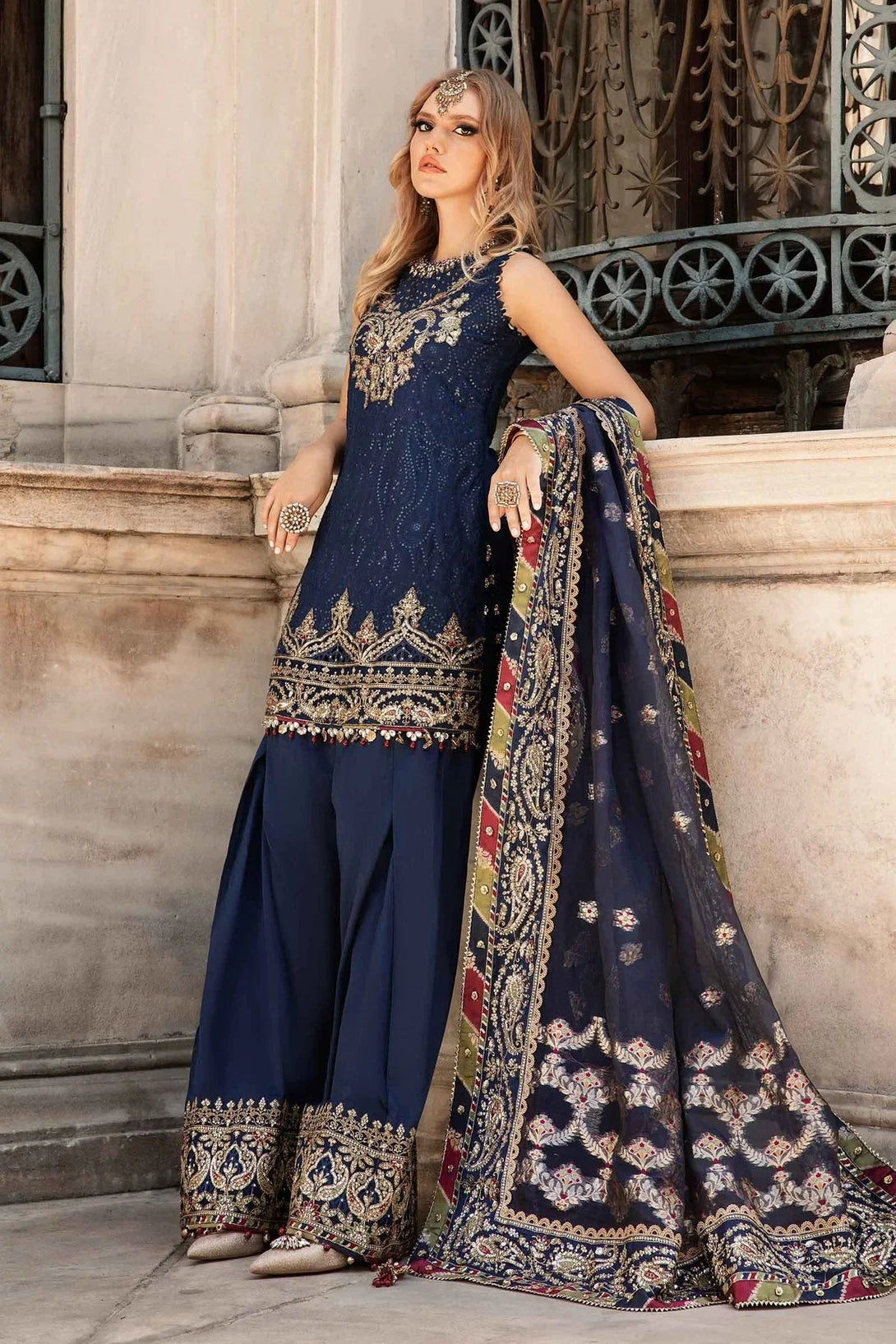 Embroidered Cotton Satin Suit | CST - 804 - NEW NAMAL PRET