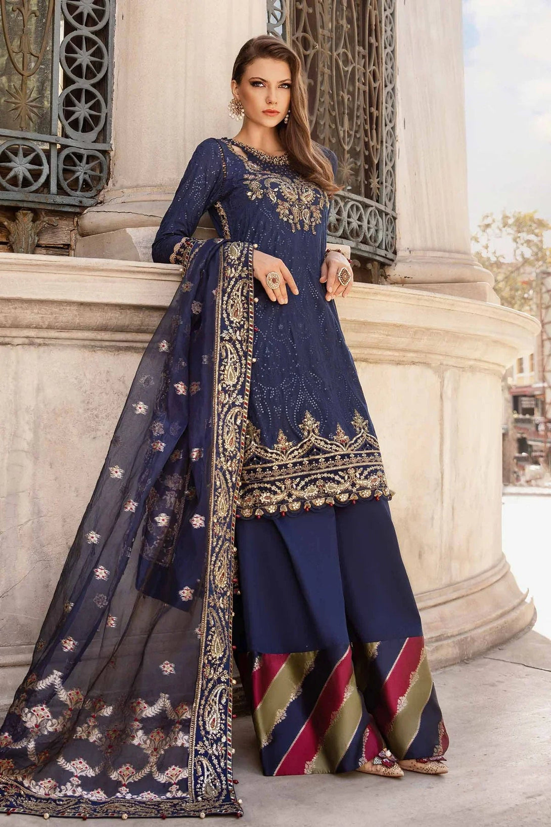 Embroidered Cotton Satin Suit | CST - 804 - NEW NAMAL PRET