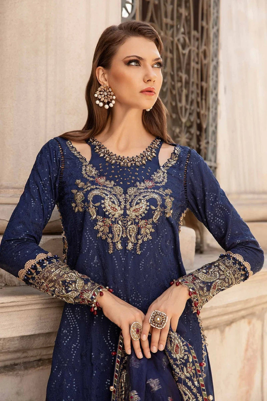 Embroidered Cotton Satin Suit | CST - 804 - NEW NAMAL PRET