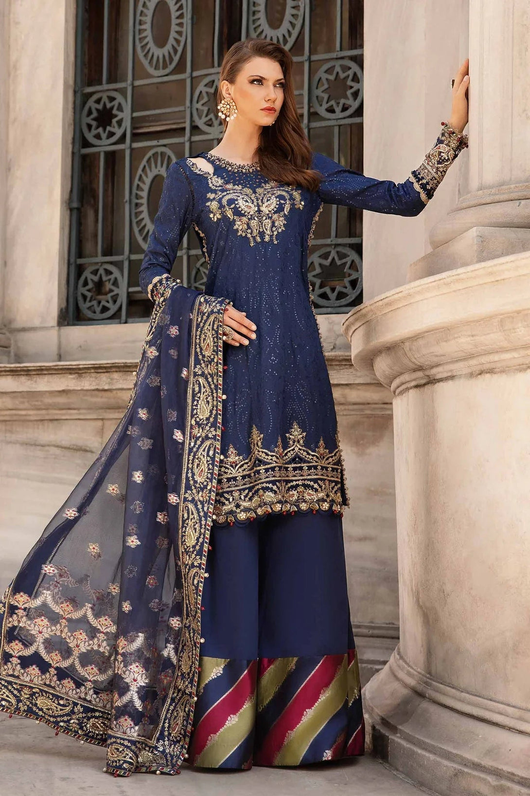 Embroidered Cotton Satin Suit | CST - 804 - NEW NAMAL PRET