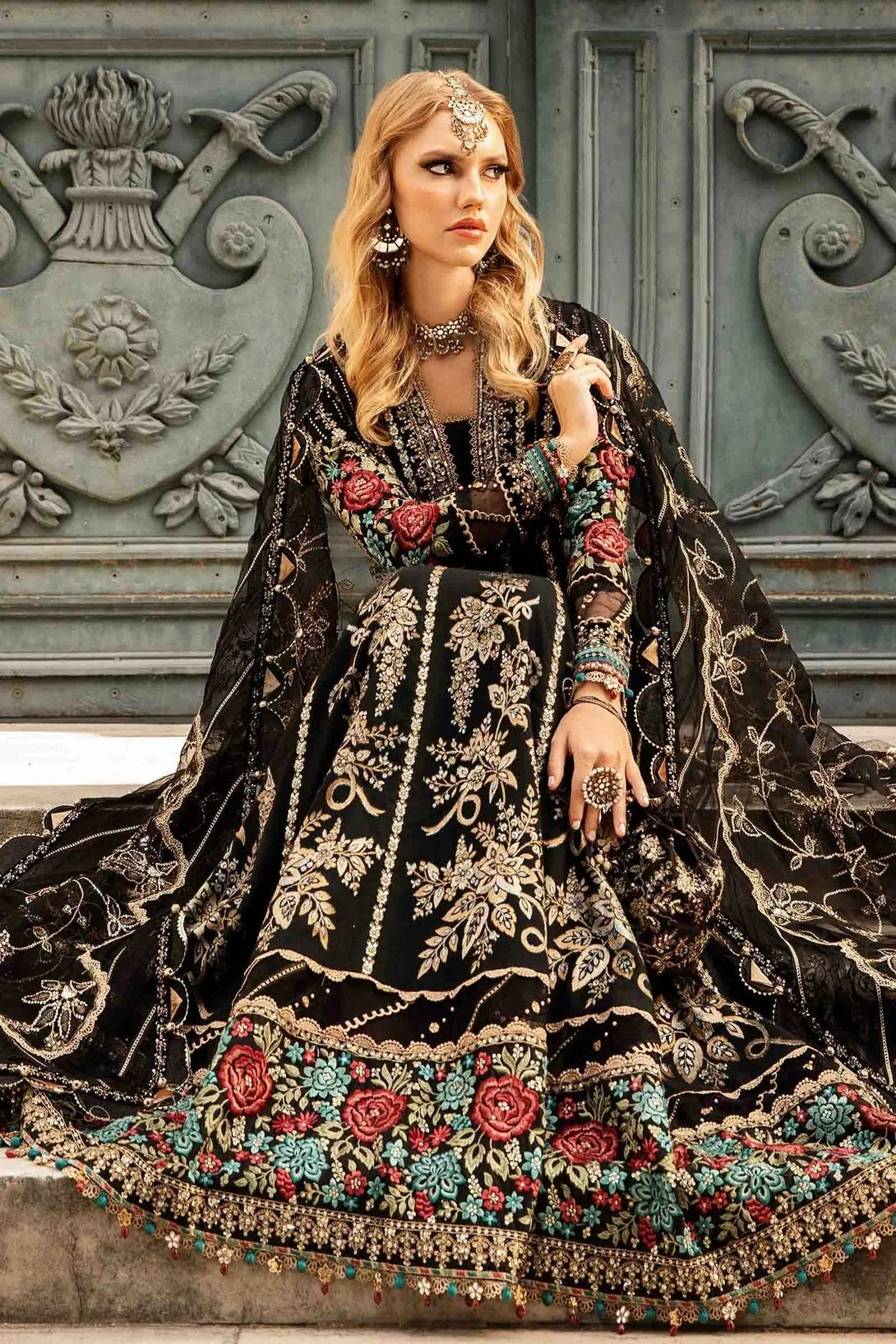 Embroidered Cotton Satin Suit | CST - 806 - NEW NAMAL PRET