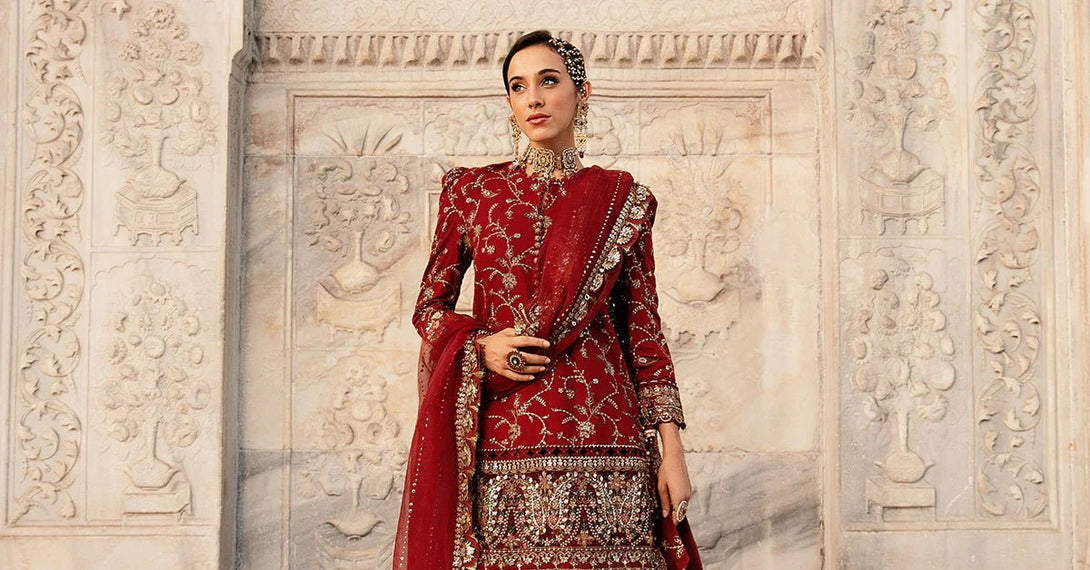 Embroidered Cotton Satin Suit | CST - 807 - NEW NAMAL PRET