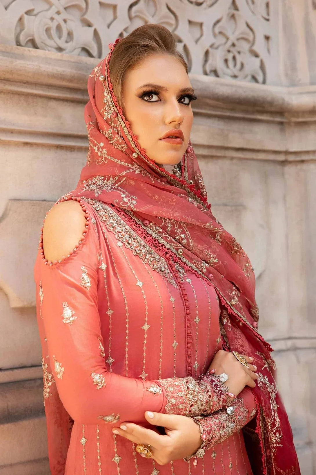 Embroidered Cotton Satin Suit | CST - 809 - NEW NAMAL PRET