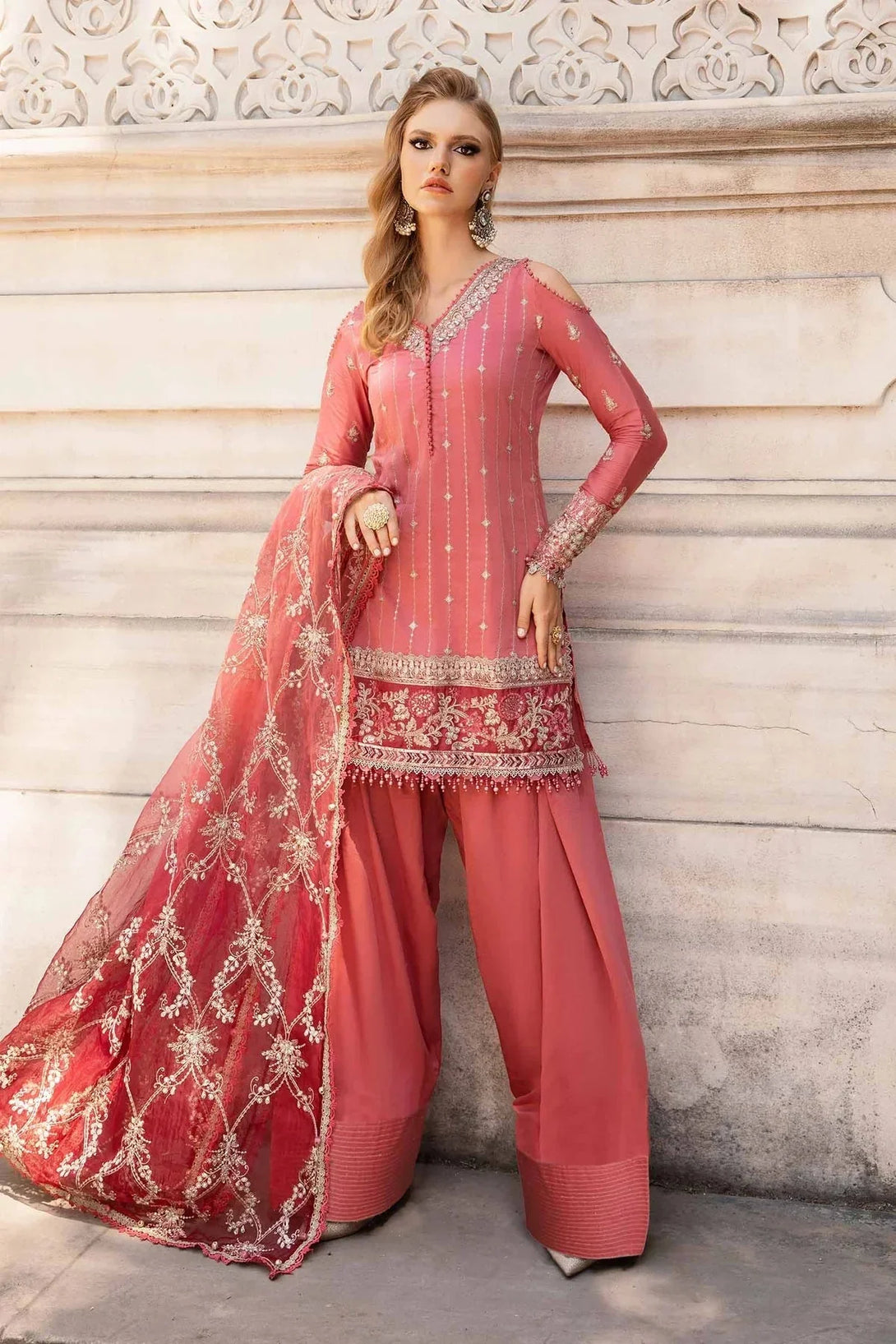 Embroidered Cotton Satin Suit | CST - 809 - NEW NAMAL PRET