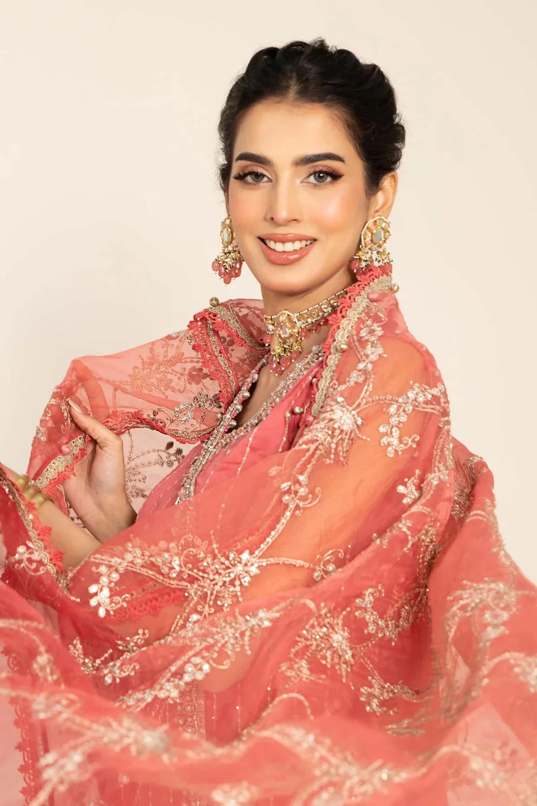 Embroidered Cotton Satin Suit | CST - 809 - NEW NAMAL PRET