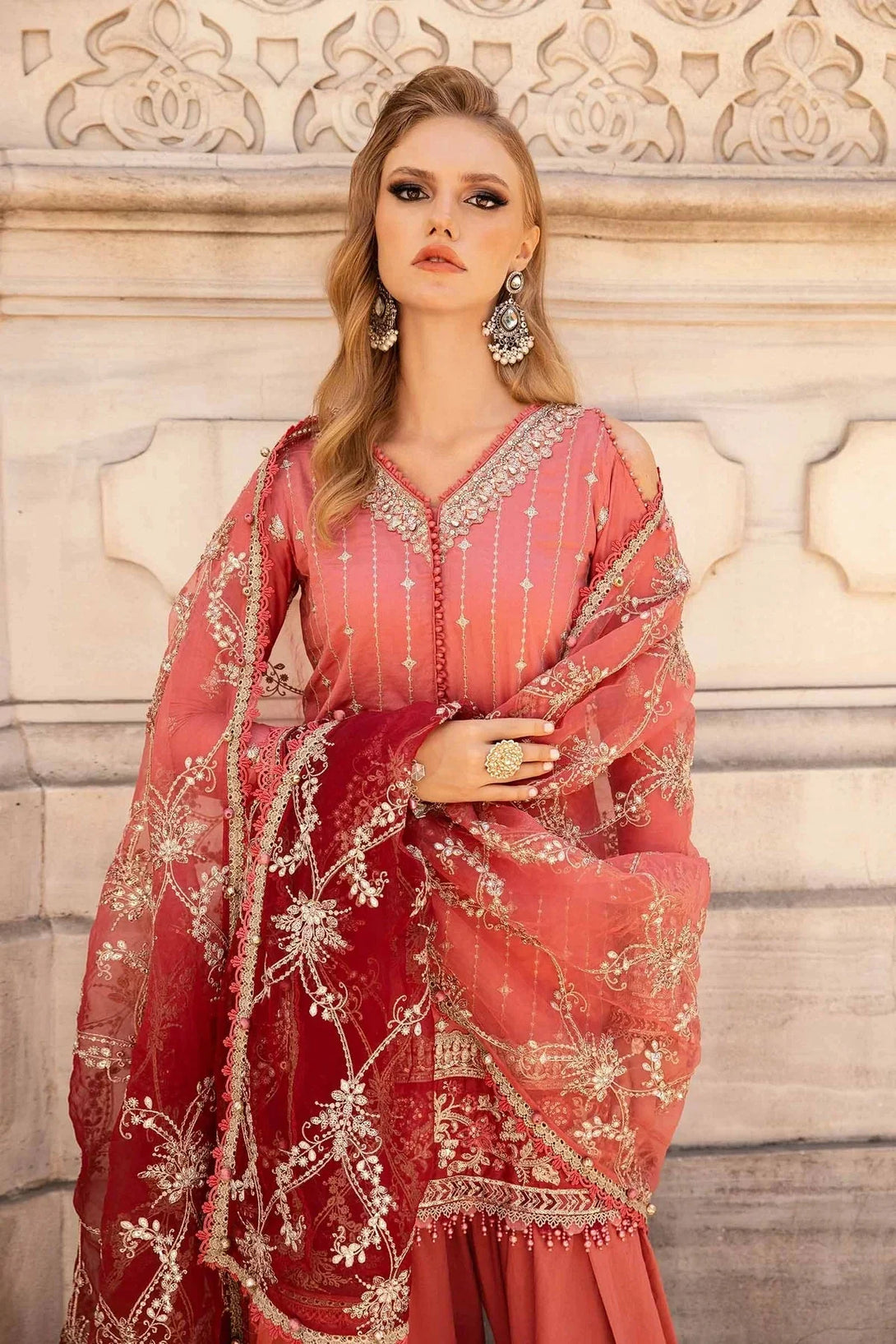 Embroidered Cotton Satin Suit | CST - 809 - NEW NAMAL PRET