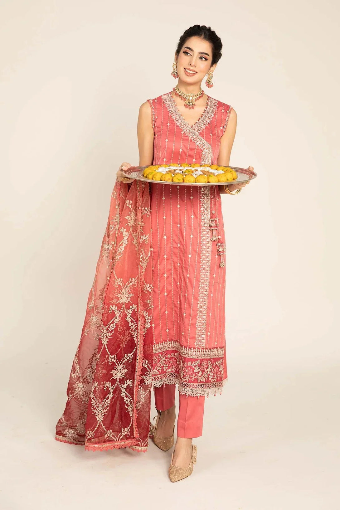 Embroidered Cotton Satin Suit | CST - 809 - NEW NAMAL PRET