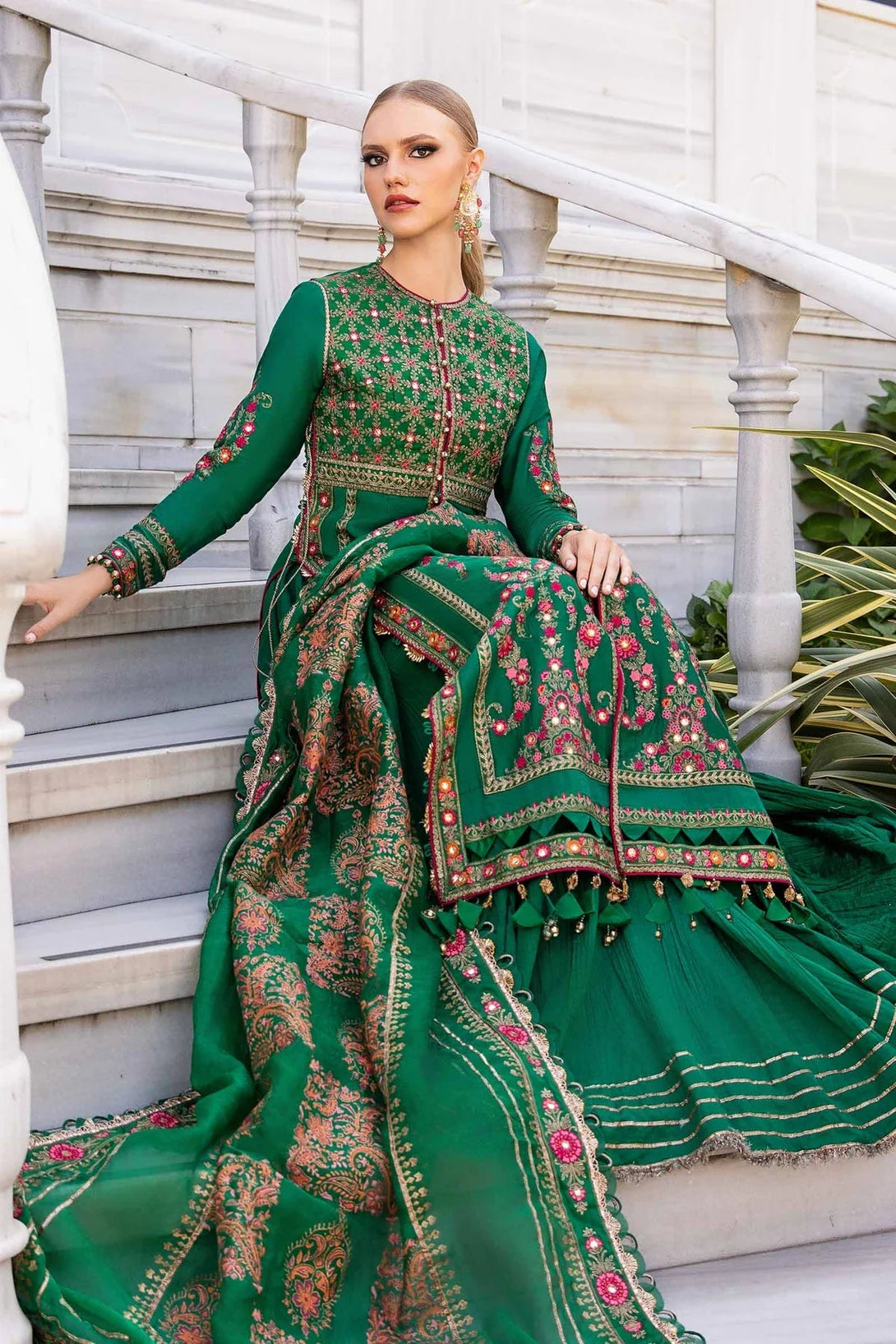 Embroidered Cotton Satin Suit | CST - 811 - NEW NAMAL PRET