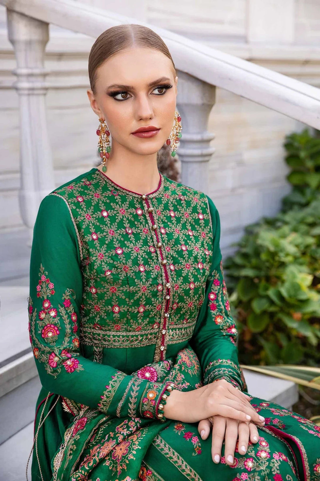 Embroidered Cotton Satin Suit | CST - 811 - NEW NAMAL PRET