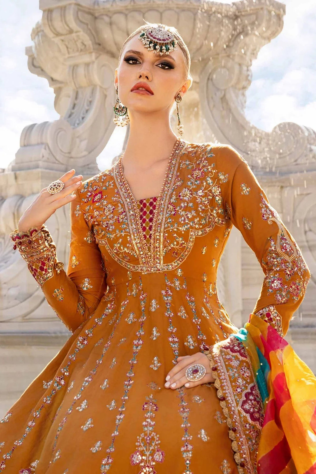 Embroidered Cotton Satin Suit | CST - 812 - NEW NAMAL PRET