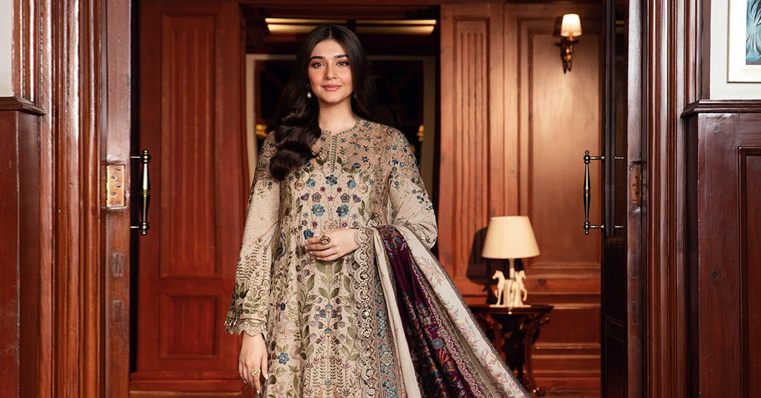 Embroidered Linen Suit | DL - 1211 - NEW NAMAL PRET