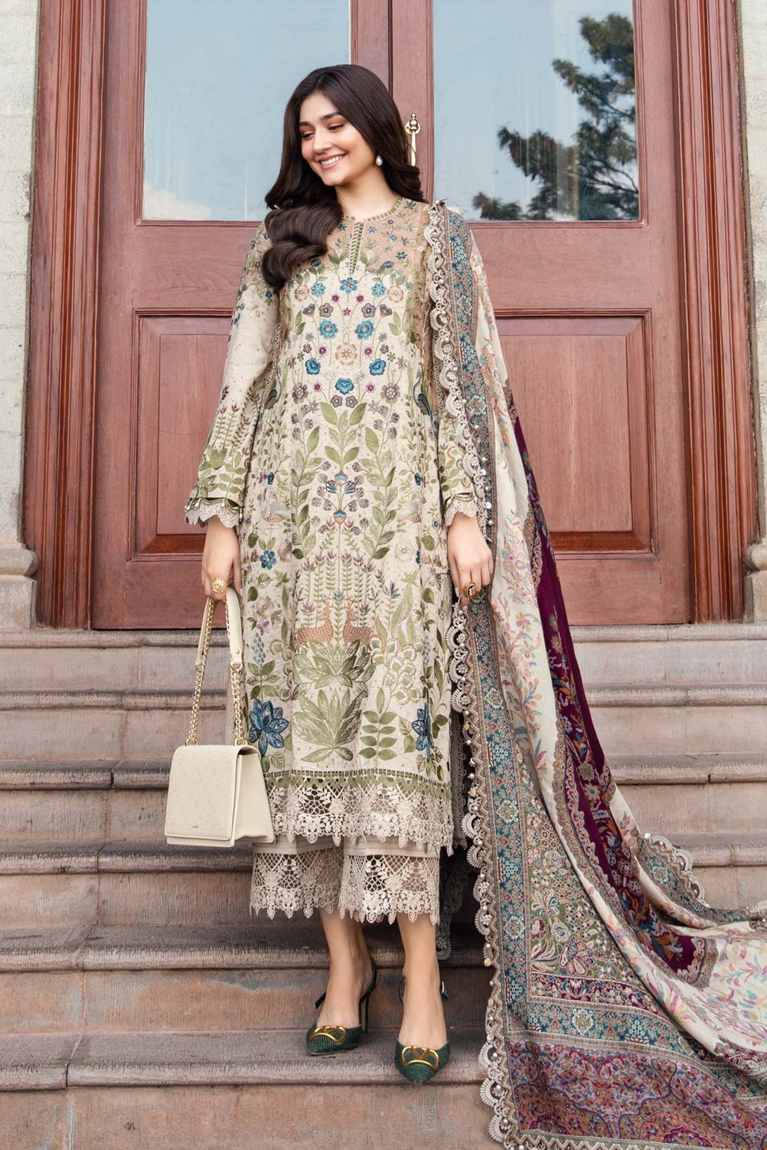Embroidered Linen Suit | DL - 1211 - NEW NAMAL PRET