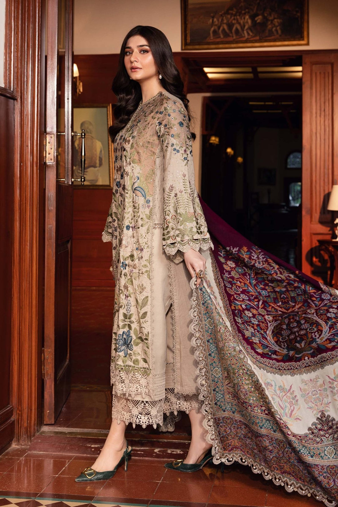 Embroidered Linen Suit | DL - 1211 - NEW NAMAL PRET