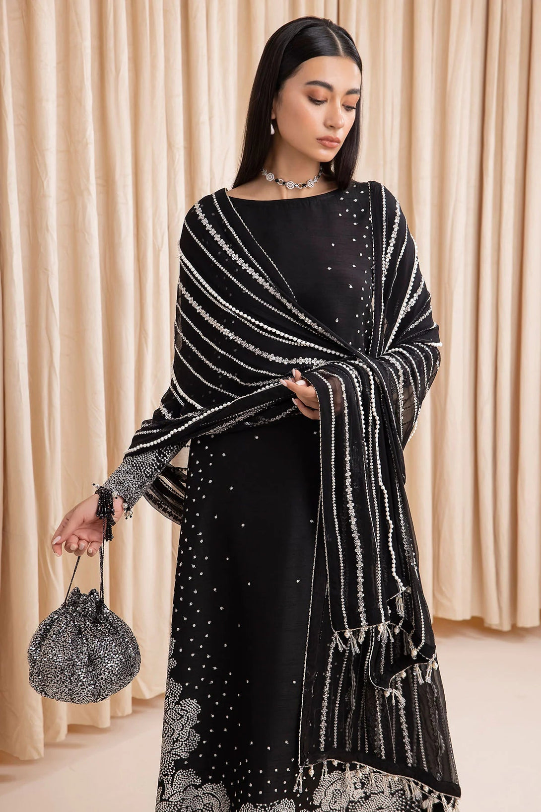Embroidered Raw Silk UR - 7001 - NEW NAMAL PRET
