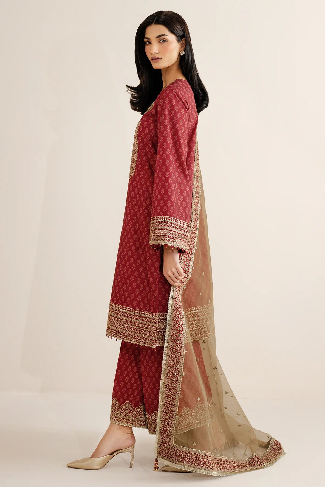 Embroidered Raw Silk UR - 7057 - NEW NAMAL PRET