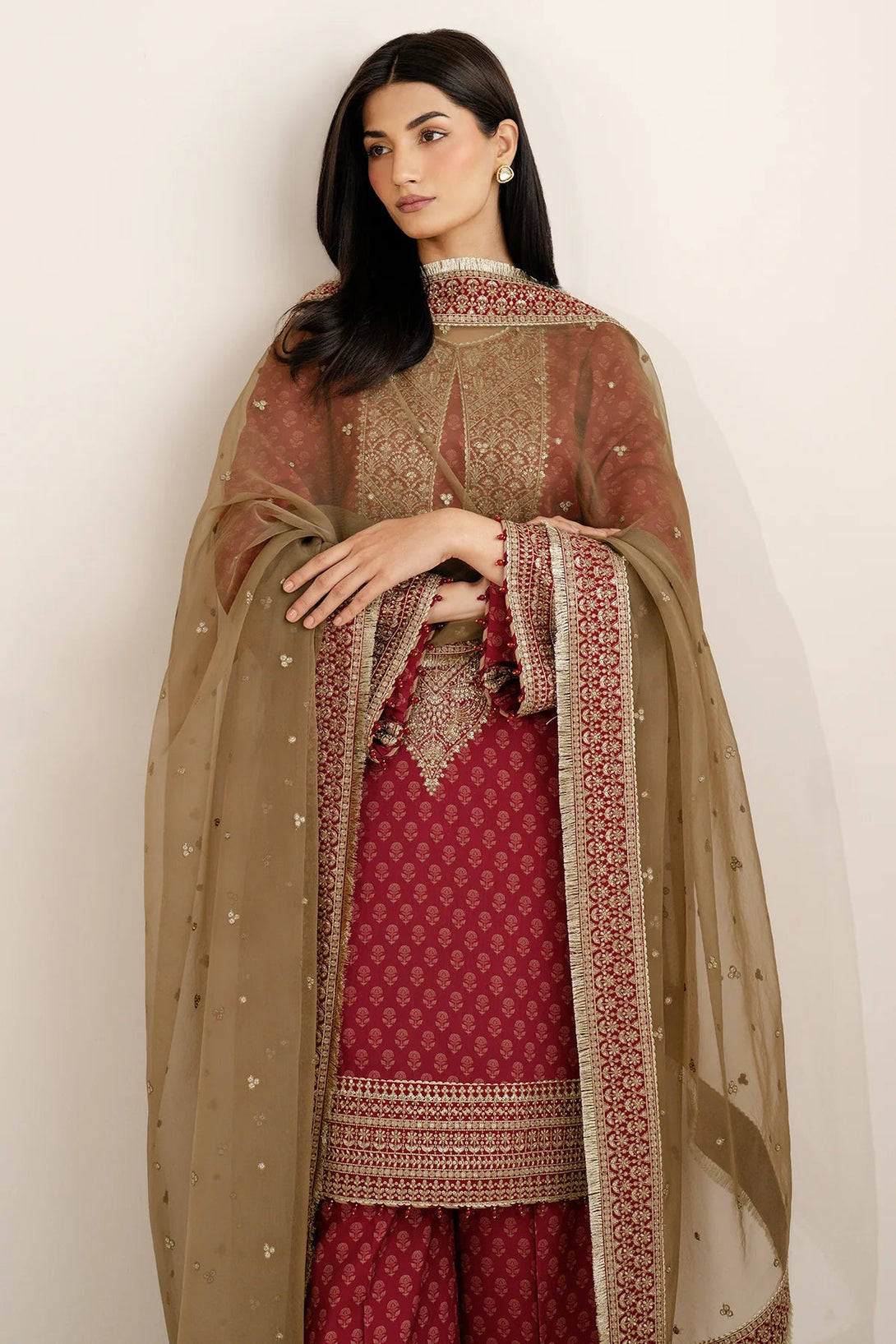Embroidered Raw Silk UR - 7057 - NEW NAMAL PRET