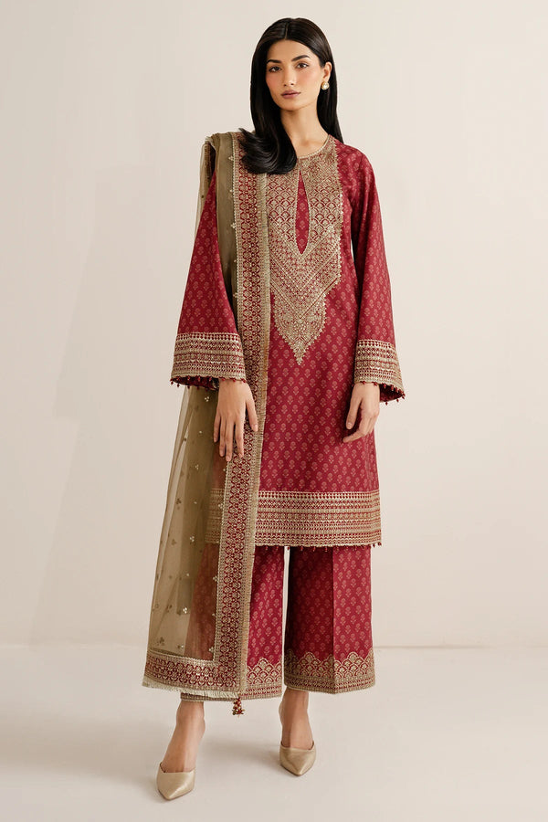 Embroidered Raw Silk UR - 7057 - NEW NAMAL PRET
