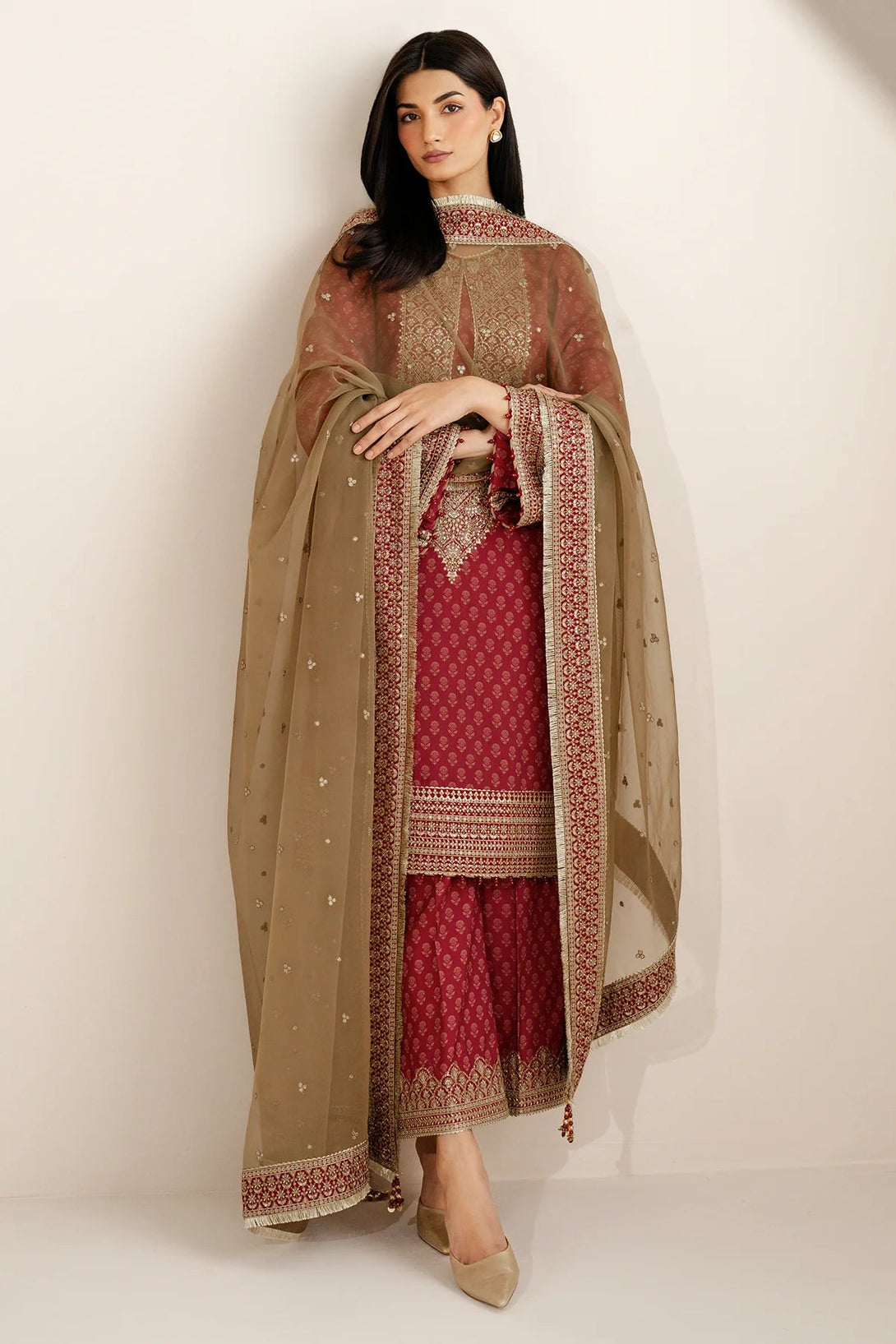 Embroidered Raw Silk UR - 7057 - NEW NAMAL PRET