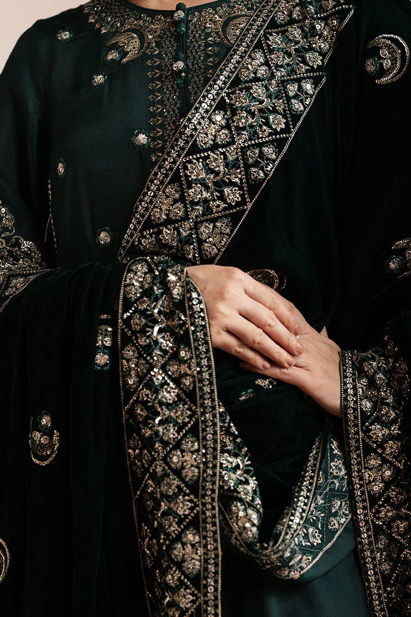 EMERALD GRACE - 3 PIECE EMBROIDERED ORGANZA SUIT - NEW NAMAL PRET