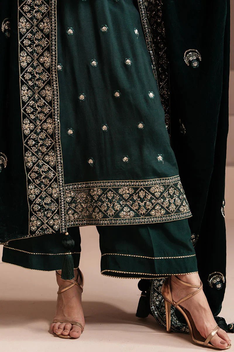 EMERALD GRACE - 3 PIECE EMBROIDERED ORGANZA SUIT - NEW NAMAL PRET