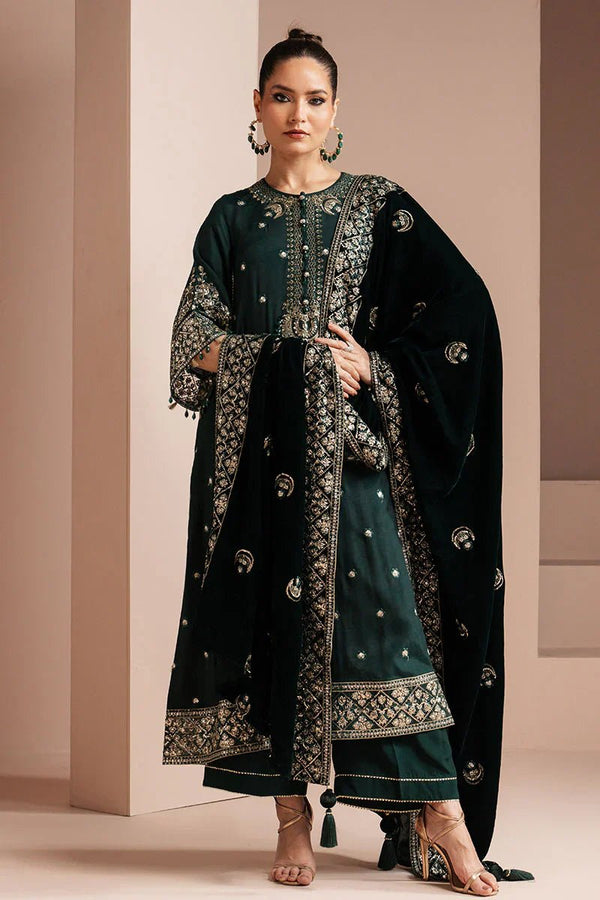 EMERALD GRACE - 3 PIECE EMBROIDERED ORGANZA SUIT - NEW NAMAL PRET