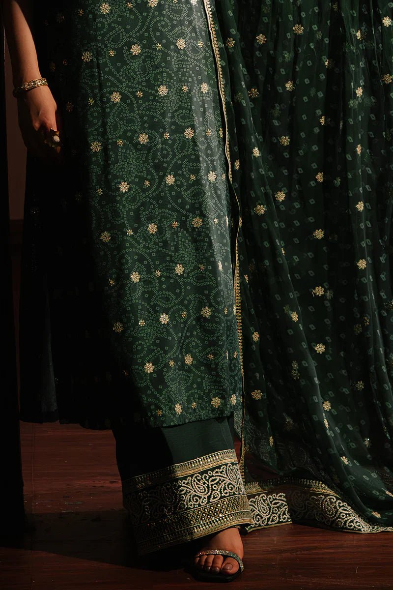 EMERALD MAJESTY - 3PC SILK EMBROIDERED SUIT - NEW NAMAL PRET