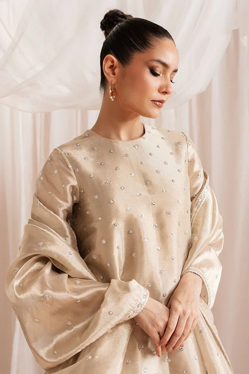 GILDED GLOW - 4 PIECE EMBROIDERED SILK SUIT - NEW NAMAL PRET