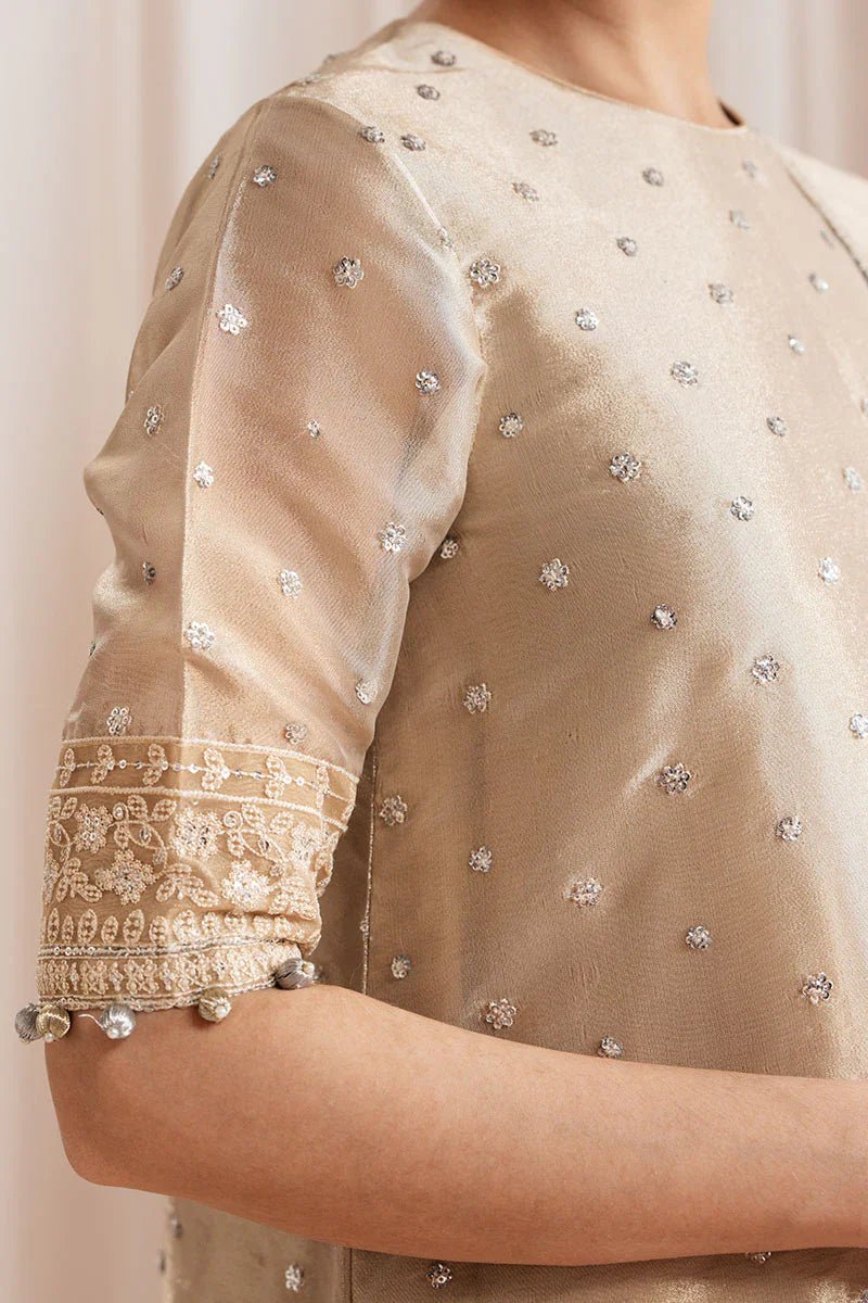 GILDED GLOW - 4 PIECE EMBROIDERED SILK SUIT - NEW NAMAL PRET